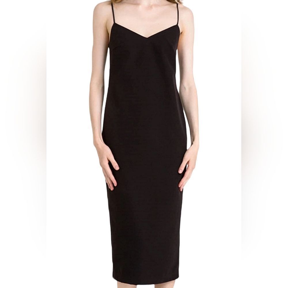 Magnetic Black Spaghetti Strap Dress Sz Small NWT